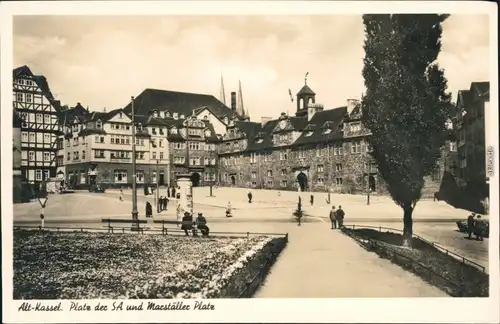 Ansichtskarte Kassel Cassel Marställer Platz - Littfasssäule 1934 
