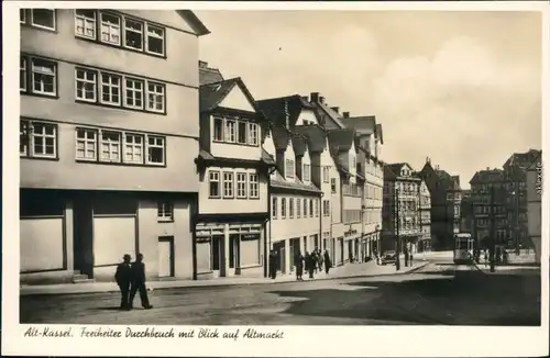 Ansichtskarte Kassel Cassel Freiheiter Durchbruch Blick auf Altmarkt 1929 