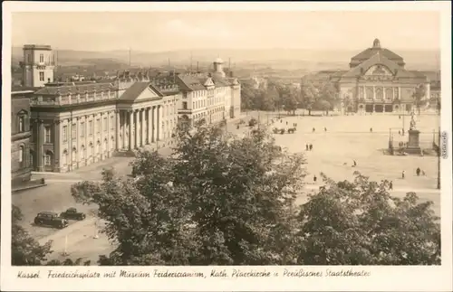 Ansichtskarte Kassel Cassel Friedrichplatz mit Museum 1929 