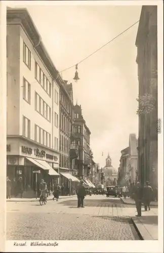 Ansichtskarte Kassel Cassel Wilhelmstraße - Geschäfte, belebt 1929