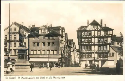 Ansichtskarte Kassel Cassel St. Martinsplatz - Marktgasse 1929 