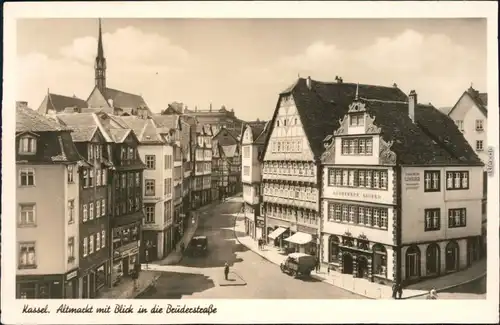 Ansichtskarte Kassel Cassel Brüderstraße und Altmarkt Geschäfte 1929 