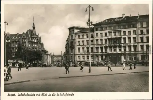 Ansichtskarte Kassel Cassel Bahnhofsplatz, Bahnhofsstraße 1932