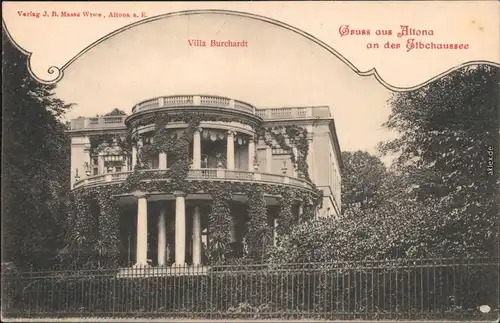 Ansichtskarte Altona-Hamburg Villa Burchardt - Elbchausee 1908 