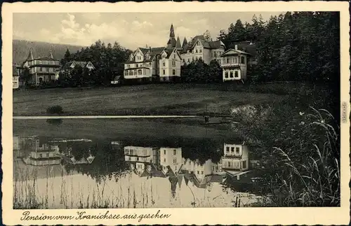 Hahnenklee-Goslar Hotel-Pension Viktoria Luise mit Teich im Vordergrund 1912