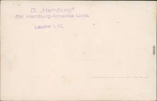 Ansichtskarte  D. Hamburg - Hamburg-Amerika Line - Laube 1. Kl. 1928