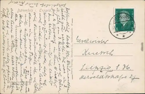 Ansichtskarte Bärenfels-Altenberg (Erzgebirge) Panorama-Ansicht 1929