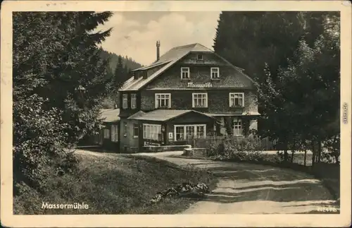 Ansichtskarte Katzhütte (Schwarzatal) Ferienheim Massermühle 1955