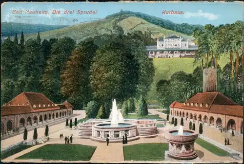 Ansichtskarte Bad Nauheim Kurhaus, Springbrunnen 1931