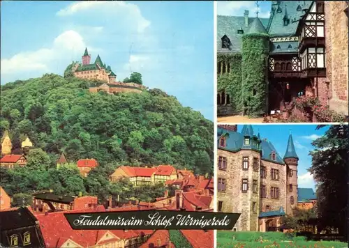 Ansichtskarte Wernigerode Schloss - Innenhof und Außenansicht 1981