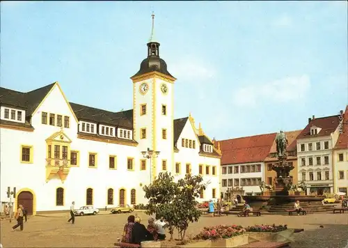 Ansichtskarte Freiberg (Sachsen) Obermarkt mit Rathaus 1988