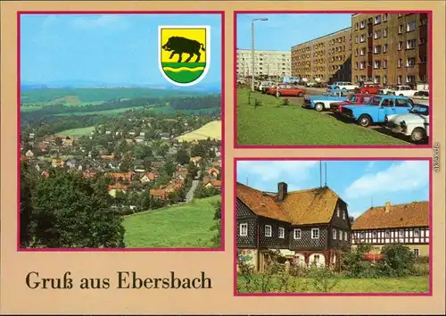 Ebersbach (Löbau/Zittau) Blick vom Schlechteberg, Neubaugebiet   1989