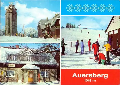 Auersberg (Erzgebirge) Wildenthal - Aussichtsturm und Berghotel Auersberg  1981