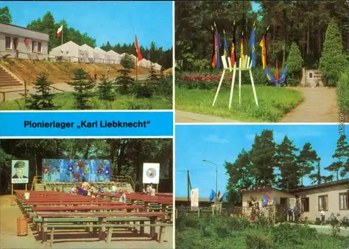 Zwickau Pionierlager "Karl Liebknecht" - Zelte, Fahnen, Lehrplatz, Bungalow 1981