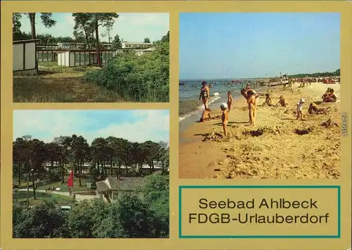 Ansichtskarte Ahlbeck (Usedom) FDGB-Urlauberdorf, Strand 1988
