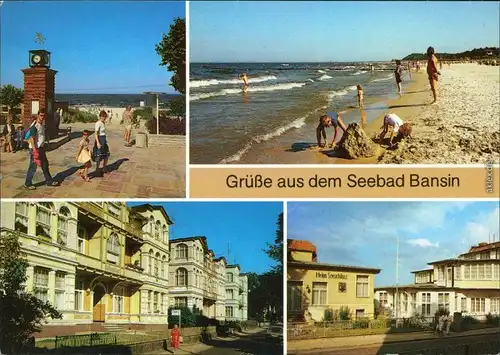 Bansin Heringsdorf Usedom Stranduhr, Strand, Bergstraße FDGB-Erholungsheim 1987