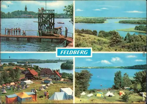 Ansichtskarte Feldberg-Feldberger Seenlandschaft Badeanstalt, Zeltplatz 1968