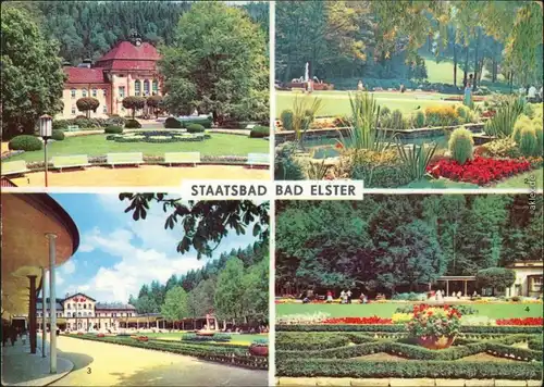 Ansichtskarte Bad Elster Badehaus, Gondelhaus, Badeplatz, Am Badecafé g1969