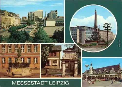 Leipzig Sachsenplatz, Mägde- und Mendebrunnen, Schillerhaus, Altes   Markt 1988