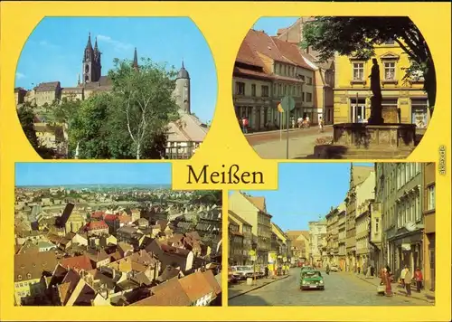 Meißen  Rathausplatz, Teilansicht, Straße der Befreiung 1981