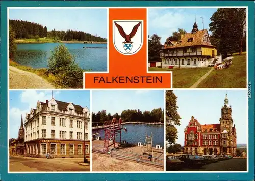Falkenstein (Vogtland)  Hanneloh. Haus der Lehrer, Freibad,  1989