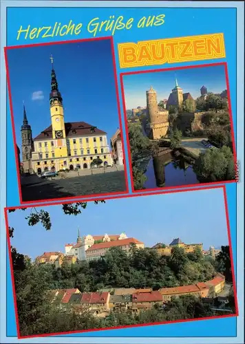 Ansichtskarte Bautzen Budyšin Rathaus, Alte Wasserkunst, Ortenburg 1995