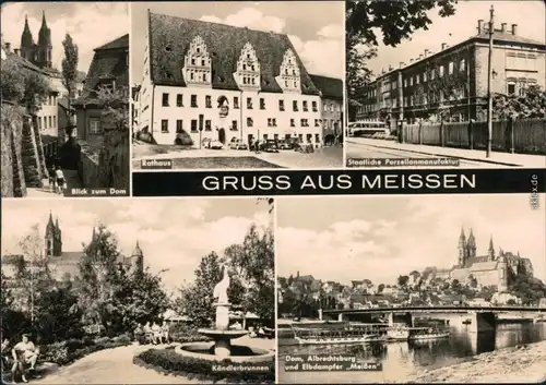 Meißen Dom, Rathaus, Staatliche Porzellanmanufaktur, Kändlerbrunnen, Dom  1971