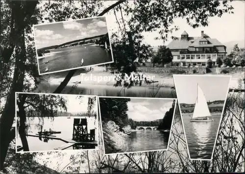 Ansichtskarte Dippoldiswalde Talsperre Malter mit Segelbooten 1962
