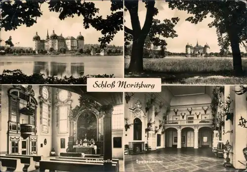 Ansichtskarte Moritzburg Kgl. Jagdschloss - Kirche - Altar - Speisezimmer 1966