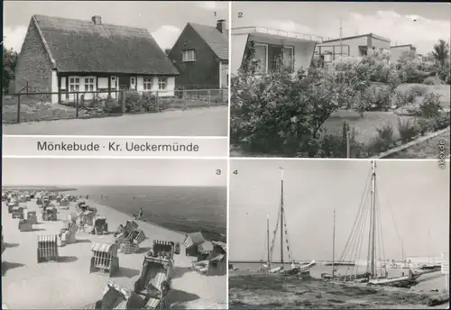 Mönkebude Altes Fischerhaus, Bungalowsiedlung, Strand, Hafen 1983