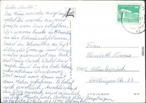 Reinhardtsdorf-Reinhardtsdorf-Schöna Panorama, Berge, Ortsmotive 1982