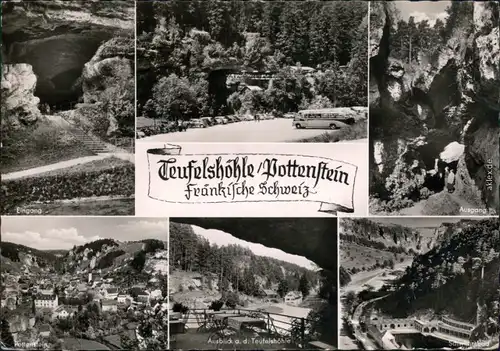 Pottenstein Teufelshöhle (Fränkische Schweiz) mit Panorama 1965