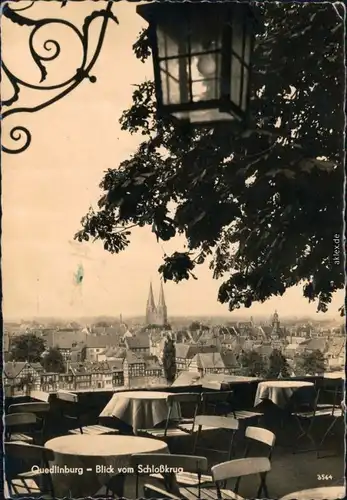 Ansichtskarte Quedlinburg Schloßkrug mit Blick über die Stadt 1963