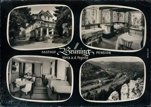 Vorra a. d. Pegnitz Gasthof Brüning - Außen- und Innenansicht mit  1968