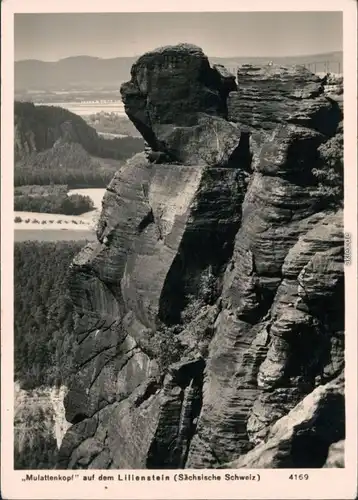 Ansichtskarte Porschdorf-Bad Schandau Mulattenkopf auf dem Lilienstein 1966 