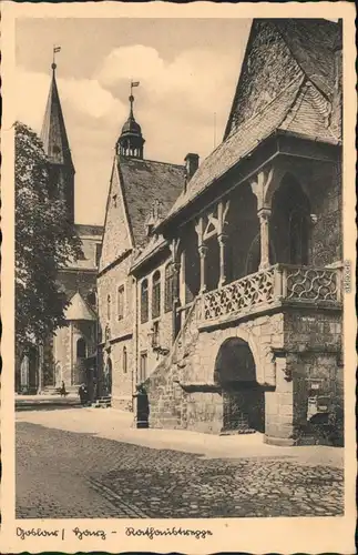 Ansichtskarte Goslar Partie am Rathaus 1936