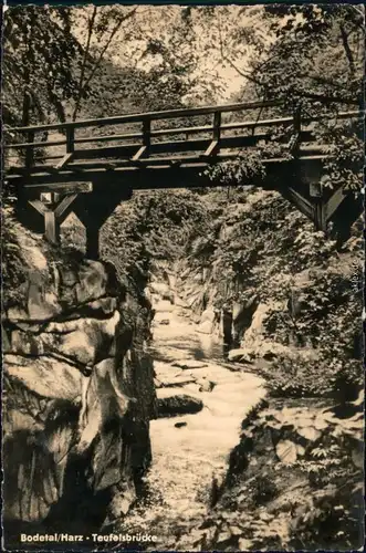 Ansichtskarte Thale (Harz) Teufelsbrücke 1963