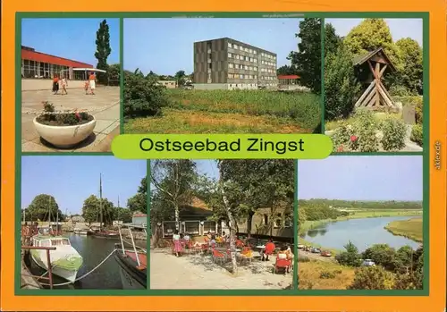 Zingst-Darss FDGB-Erholungsheime, Glockenturm, Hafen, Milchbar Prerowstrom g1989