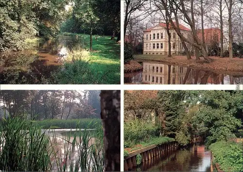Ansichtskarte Friesoythe Stadtpark mit Teich und Schloss 1982