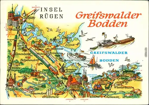 Ansichtskarte Allgemein Mecklenburg Vorpommern Insel Rügen - Landkarte 1983