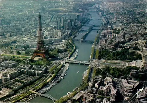 Ansichtskarte Paris Luftbild vom Eiffelturm 1997