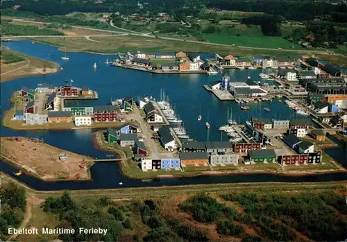 Ansichtskarte Ebeltoft Luftbild - Bootshafen 1998