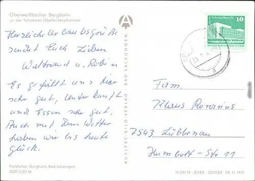 Lichtenhain/Bergbahn-Oberweißbach Oberweißbacher Bergbahn 1984