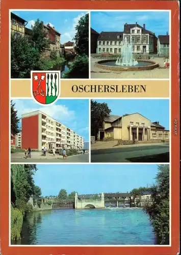 Oschersleben Klein Venedig,    Grotewohl-Straße, Kreiskulturhaus, Bodewehr g1984