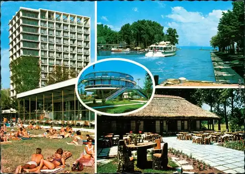 Ansichtskarte Balatonalmádi Hotel, Café, Fähre, Bungalow 1976