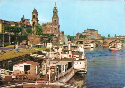Altstadt Dresden Dampferanlegestelle Brühlsche Terassenufer g1978
