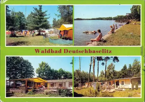 Deutschbaselitz Waldbad, belebt Ansichtskarte Oberlitz b Kamenz g1987