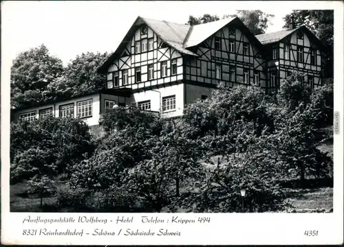 Ansichtskarte Schöna-Reinhardtsdorf-Schöna Hotel Wolfsberg 1984