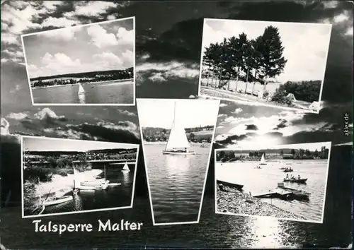 Dippoldiswalde Talsperre Malter mit Segelbooten  Stausee  Uferbereich 1972