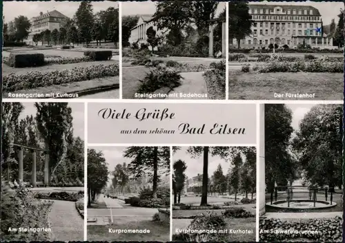 Bad Eilsen Rosengarten mit Kurhaus, Steingarten  Mehrbild 1968